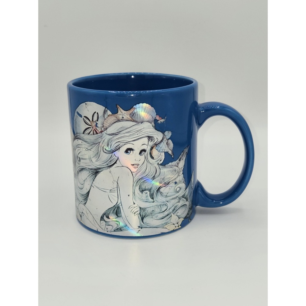 DISNEY The Little Mermaid Ariel Blue Metallic Holographic Coffe Cup‎ Mug 20oz - Picture 2 of 7